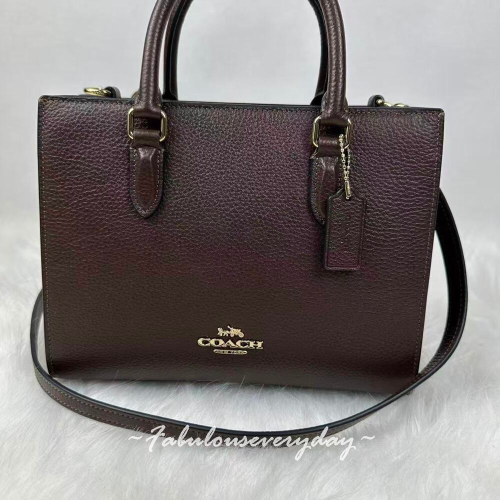 Coach Maggie Small Tote Bag Crossbody In Leather/Gold/Maple CY668 NWT - Picture 2 of 8